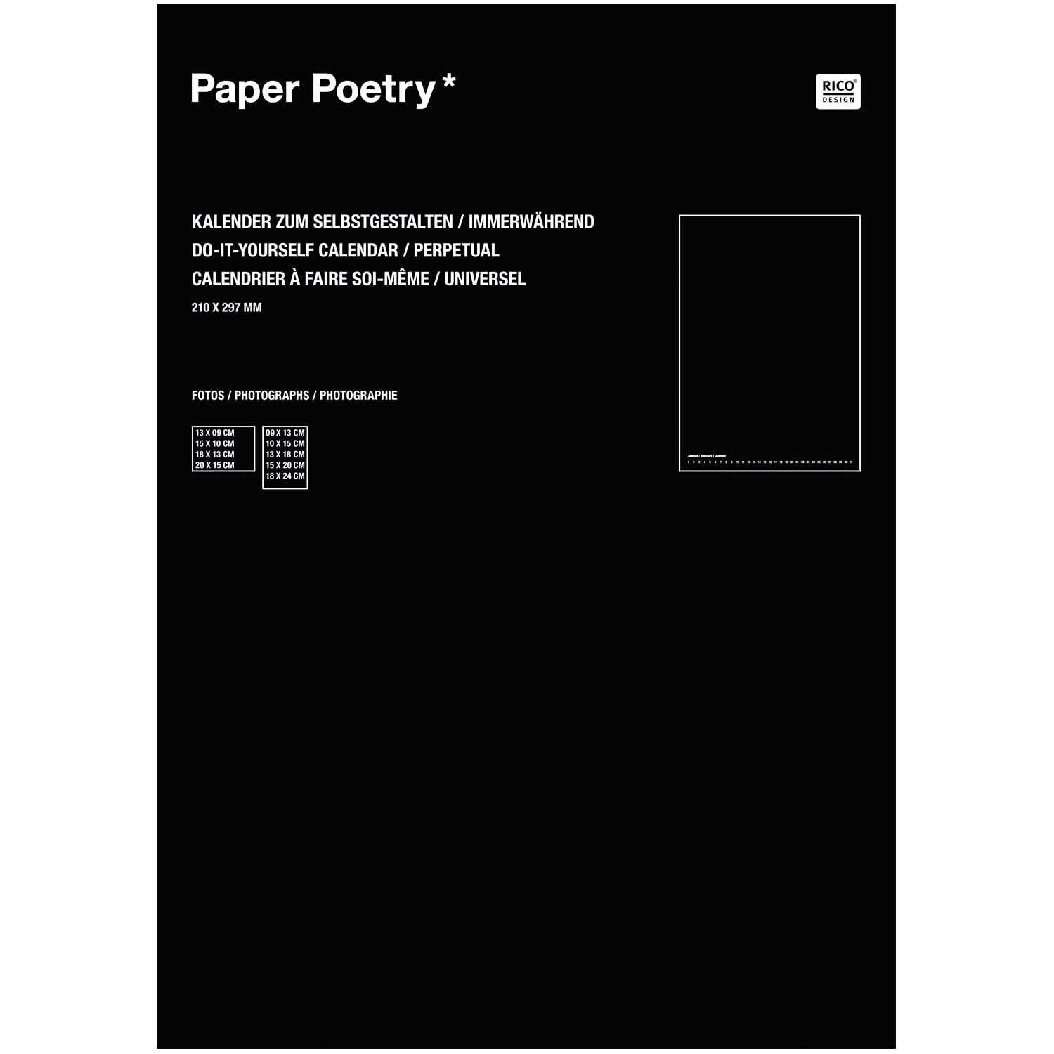 Paper Poetry Bastelkalender immerwährend schwarz A4 Paper Poetry Bastelkalender immerwährend schwarz A4 von Rico Design