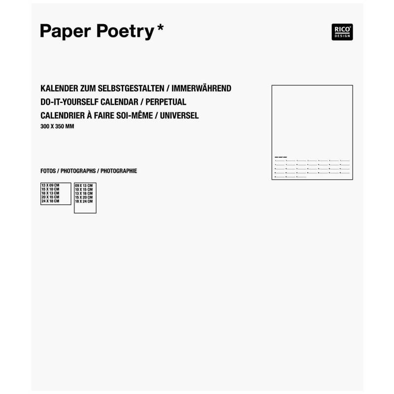 Paper Poetry Bastelkalender immerwährend weiß 30x35cm von Rico Design