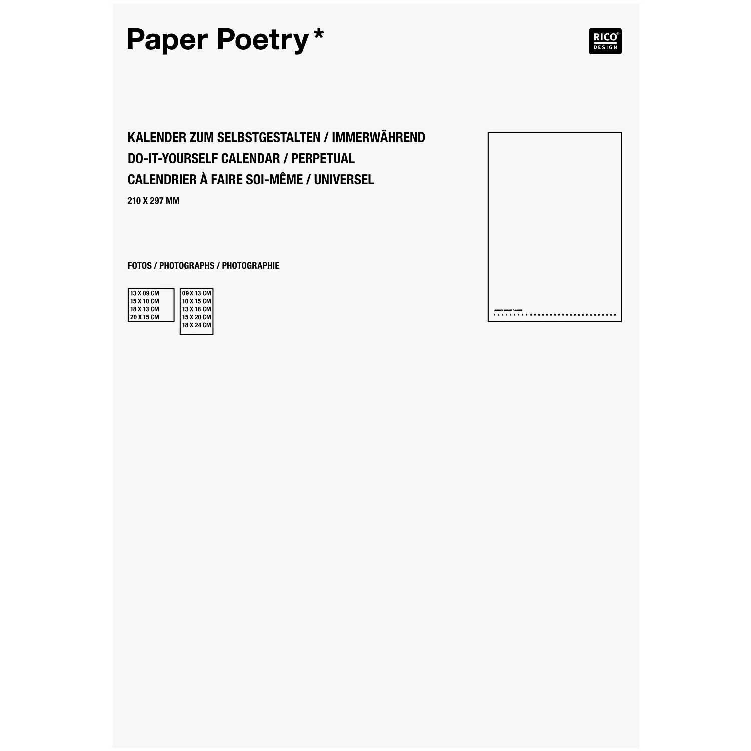 Paper Poetry Bastelkalender immerwährend weiß A4 Paper Poetry Bastelkalender immerwährend weiß A4 von Rico Design
