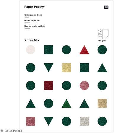 Paper Poetry Bastelpapier Glitterpapierblock xmas mix Paper Poetry Bastelpapier Glitterpapierblock xmas mix von Rico Design