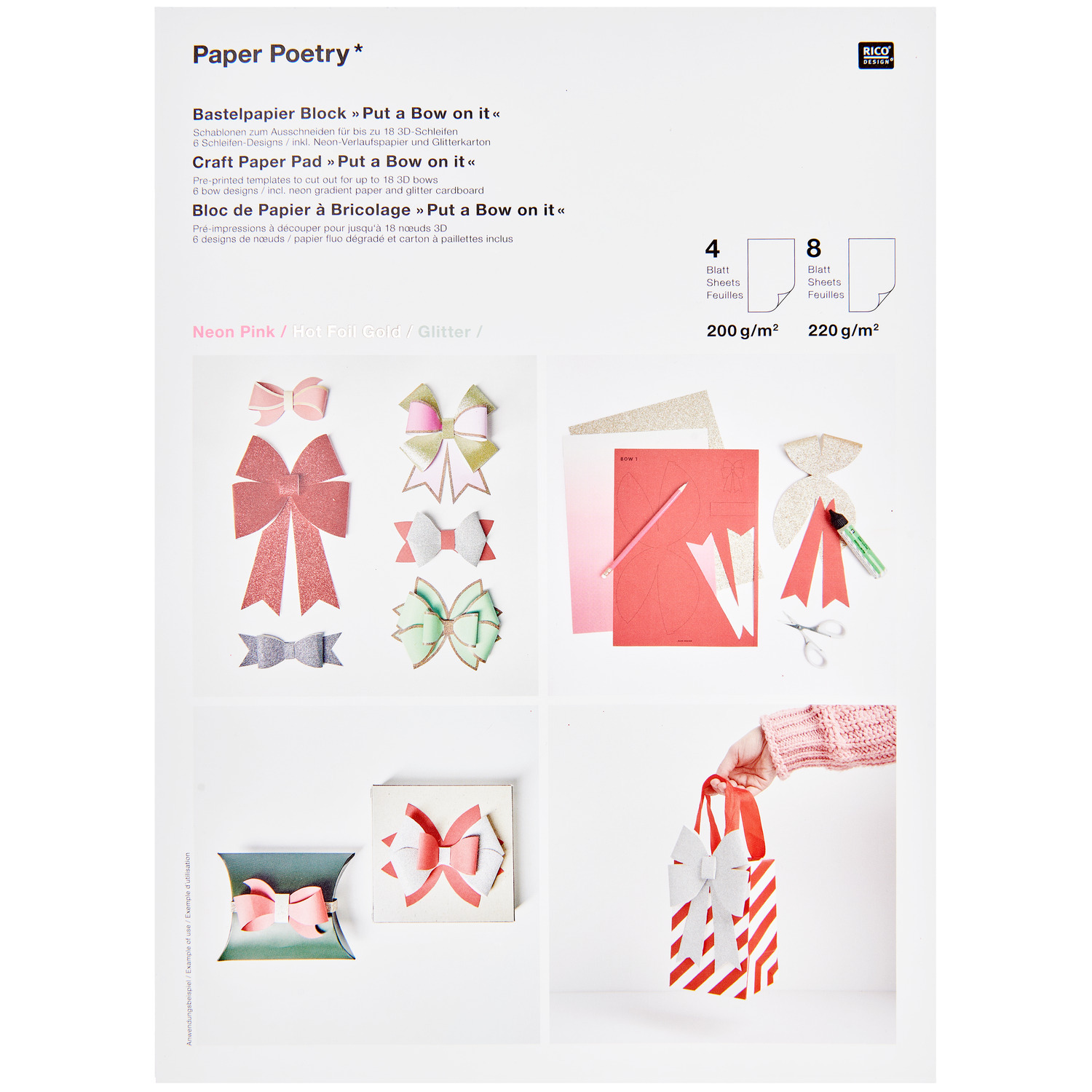 Paper Poetry Bastelpapierblock Put a Bow on It Paper Poetry Bastelpapierblock Put a Bow on It von Rico Design