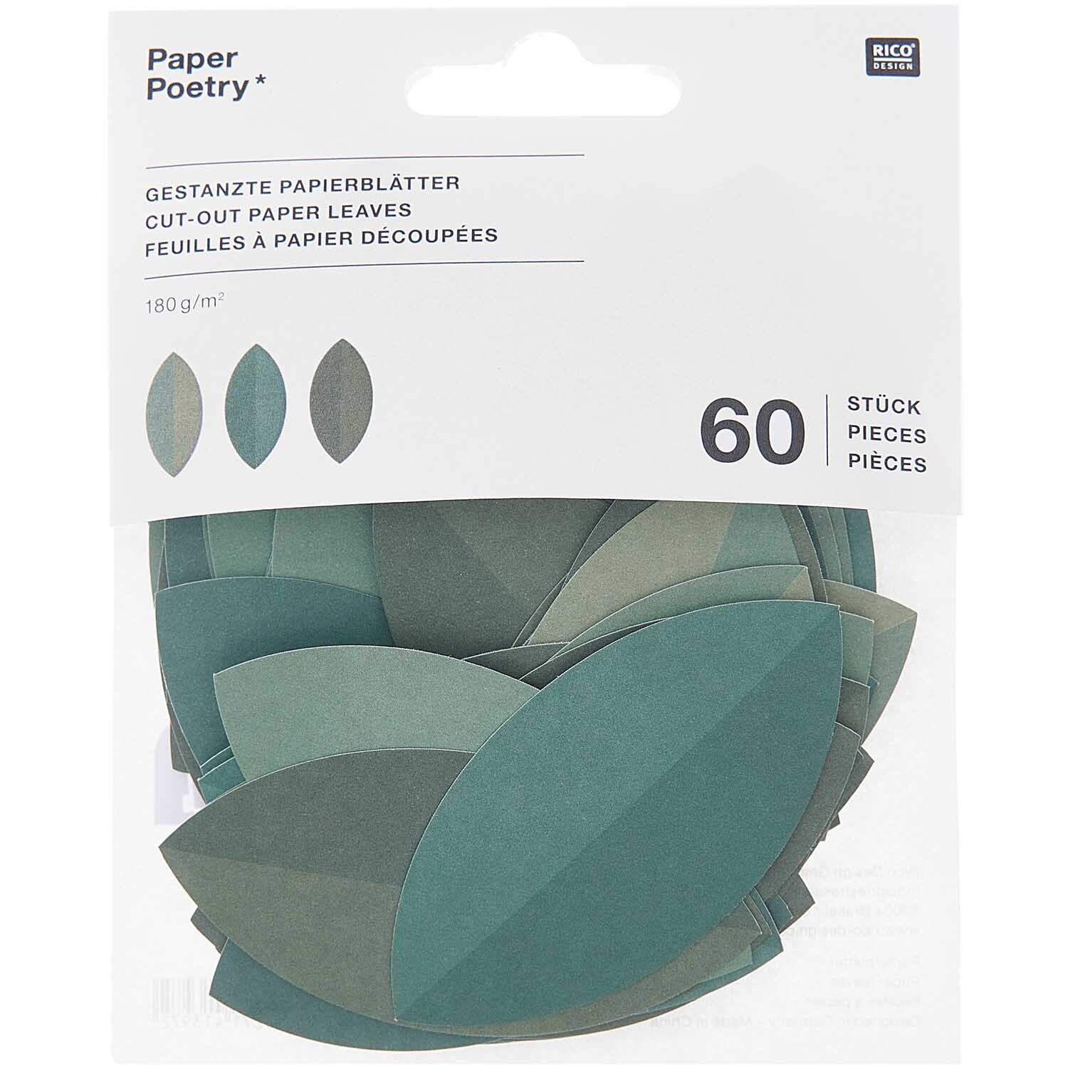 Paper Poetry Bastelset Papierblätter grün 4,3x7cm 60 Stück Paper Poetry Bastelset Papierblätter grün 4,3x7cm 60 Stück von Rico Design