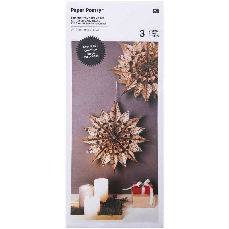 Paper Poetry Bastelset Papiertüten-Sterne Jolly Christmas groß von Rico Design