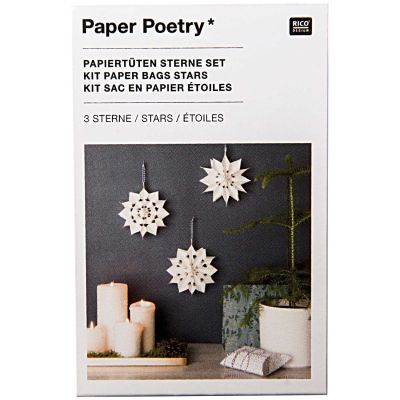 Paper Poetry Bastelset Papiertüten-Sterne klein von Rico Design