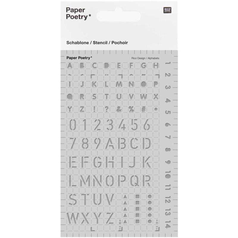 Paper Poetry Bullet Diary Schablone Buchstaben 9,5x15cm von Rico Design