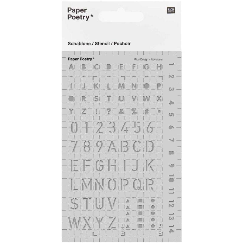 Paper Poetry Bullet Diary Schablone Buchstaben 9,5x15cm von Rico Design