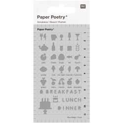 Paper Poetry Bullet Diary Schablone Food 7x12cm von Rico Design
