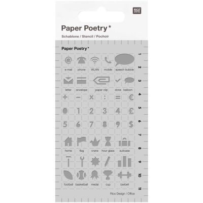 Paper Poetry Bullet Diary Schablone Office 7x12cm von Rico Design