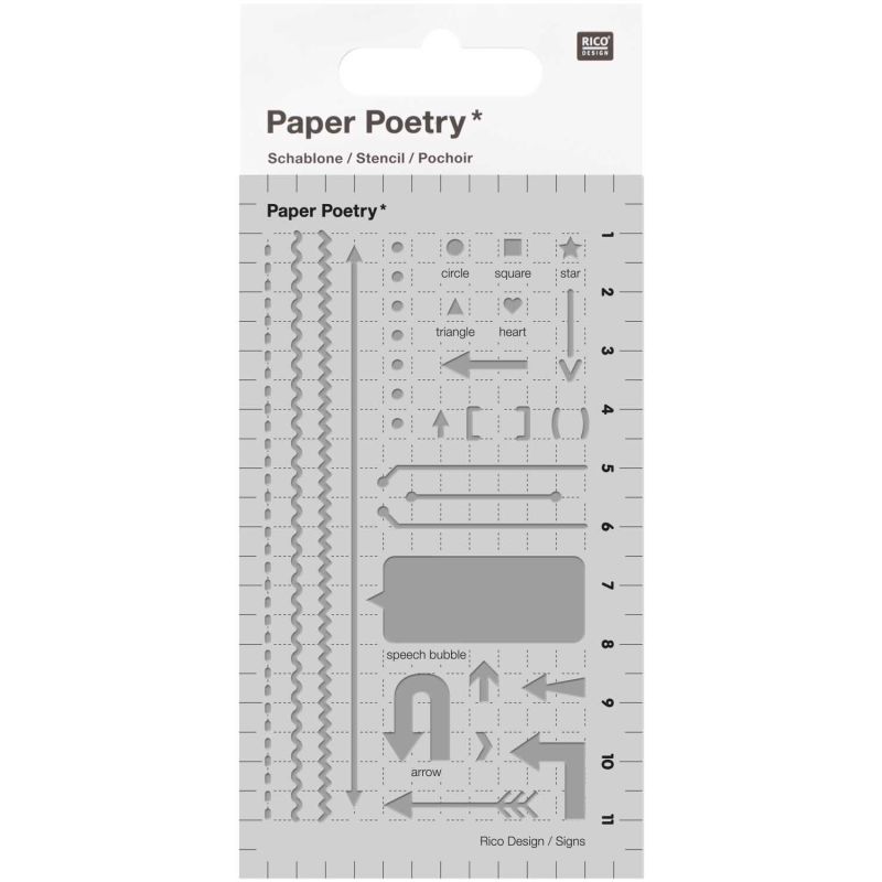 Paper Poetry Bullet Diary Schablone Pfeile 7x12cm von Rico Design