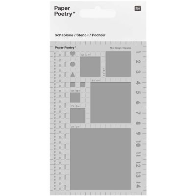 Paper Poetry Bullet Diary Schablone Quadrate 9,5x15cm von Rico Design