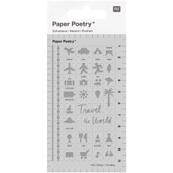 Paper Poetry Bullet Diary Schablone Travel 7x12cm von Rico Design