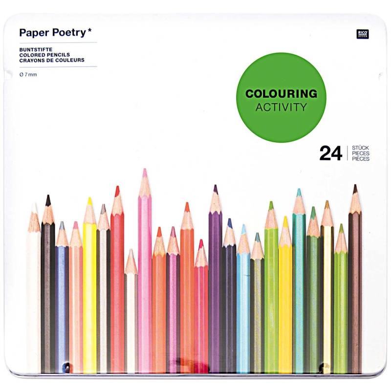 Paper Poetry Buntstifte im Metalletui 24 Stück von Rico Design