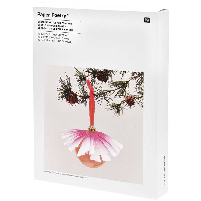 Paper Poetry Christbaumkugel-Topper Fransen weiß-neonpink 6 Stück Paper Poetry Christbaumkugel-Topper Fransen weiß-neonpink 6 Stück von Rico Design