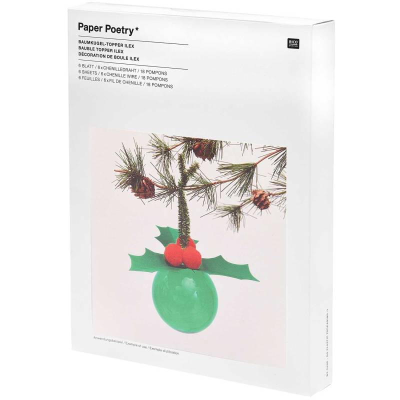 Paper Poetry Christbaumkugel-Topper Ilex grün 6 Stück Paper Poetry Christbaumkugel-Topper Ilex grün 6 Stück von Rico Design
