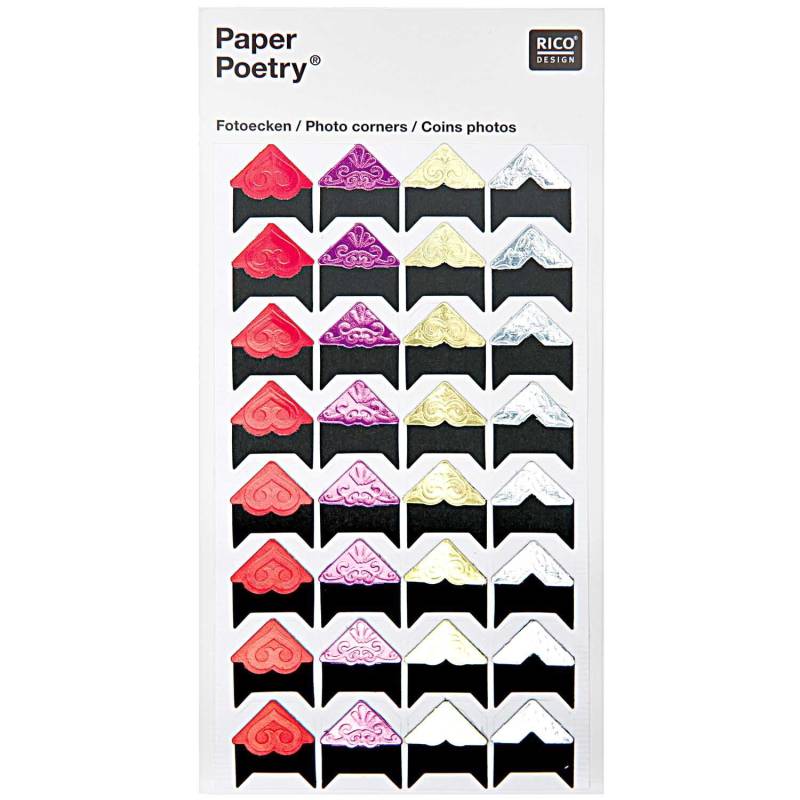 Paper Poetry Design Fotoecken mix 32 Stück von Rico Design
