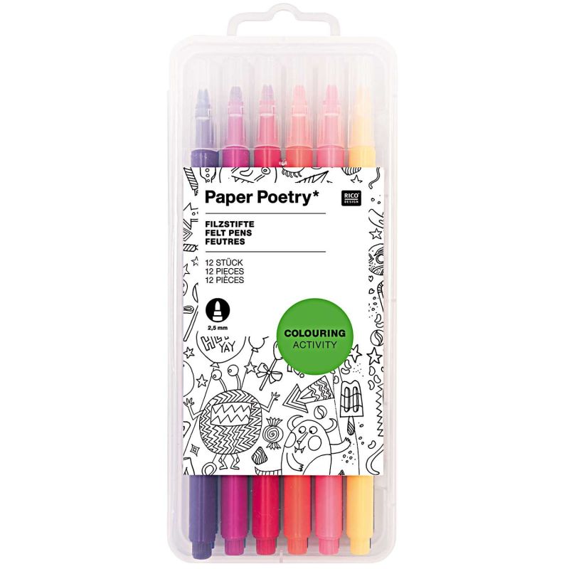 Paper Poetry Filzstifte 2,5mm 12 Stück Paper Poetry Filzstifte 2,5mm 12 Stück von Rico Design