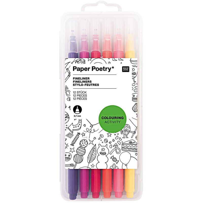 Paper Poetry Fineliner 0,7mm 12 Stück von Rico Design