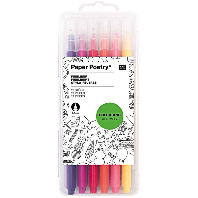 Paper Poetry Fineliner 0,7mm 12 Stück von Rico Design