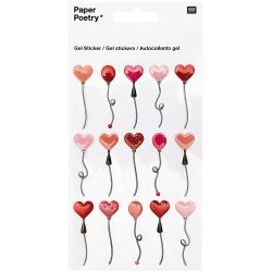 Paper Poetry Gelsticker Herzluftballons von Rico Design