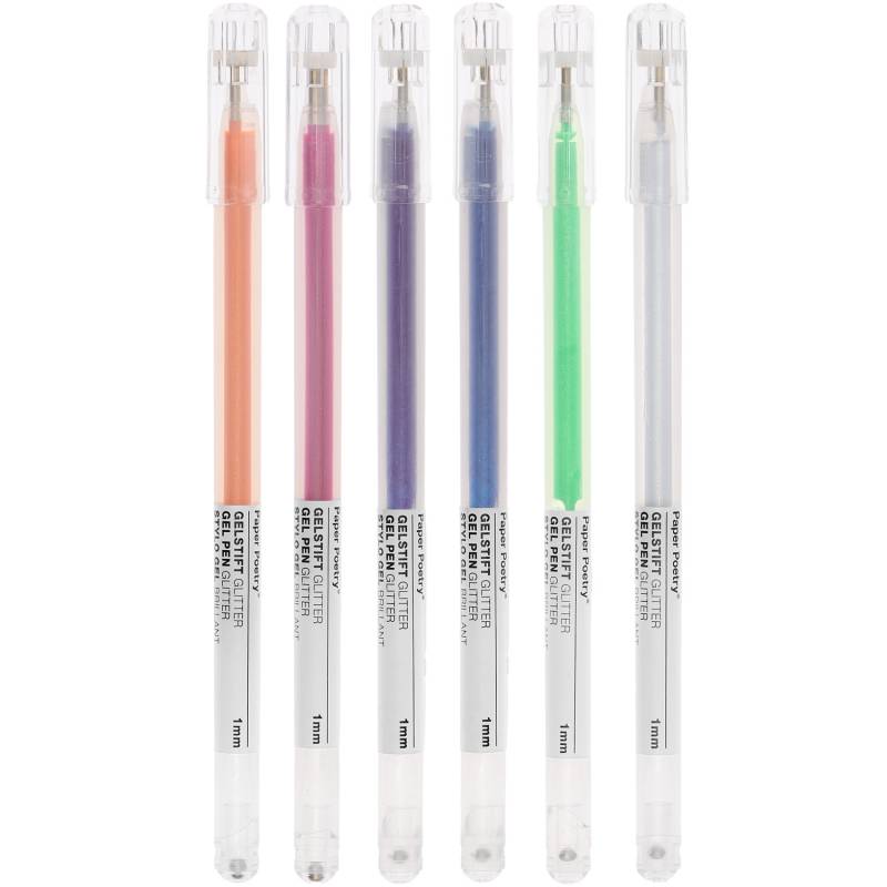 Paper Poetry Gelstifte Glitter mehrfarbig 1mm 6 Stück von Rico Design