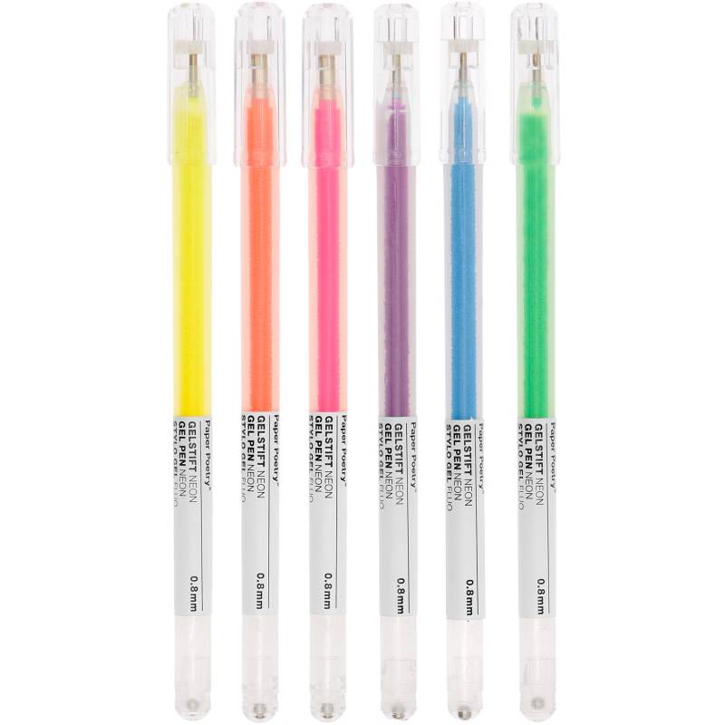 Paper Poetry Gelstifte Neon mehrfarbig 0,8mm 6 Stück von Rico Design