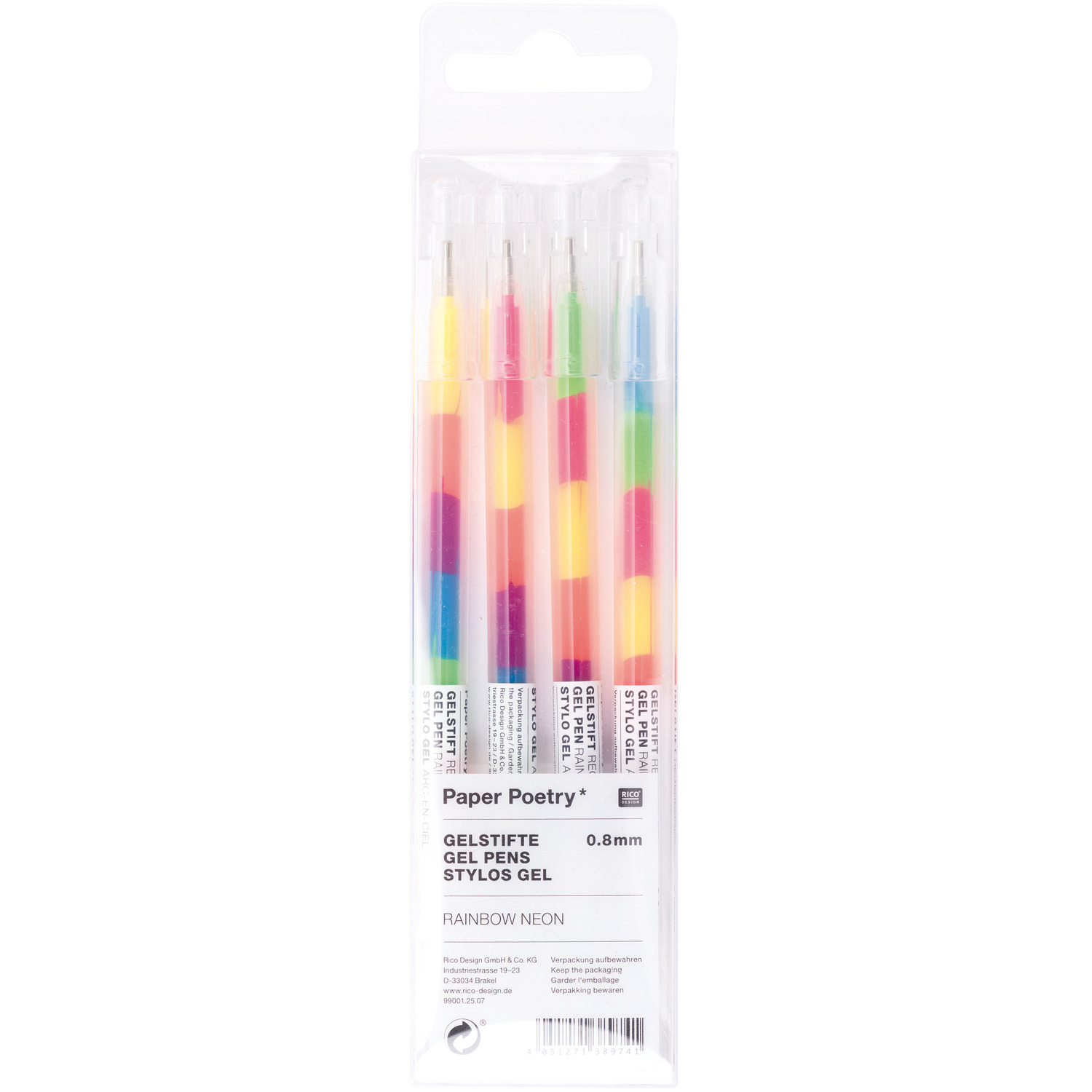 Paper Poetry Gelstifte Regenbogen neon 0,8mm 4 Stück Paper Poetry Gelstifte Regenbogen neon 0,8mm 4 Stück von Rico Design