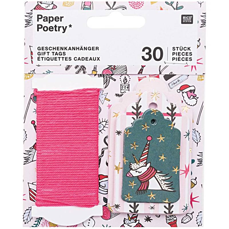 Paper Poetry Geschenkanhänger Magical Christmas 30 Stück von Rico Design