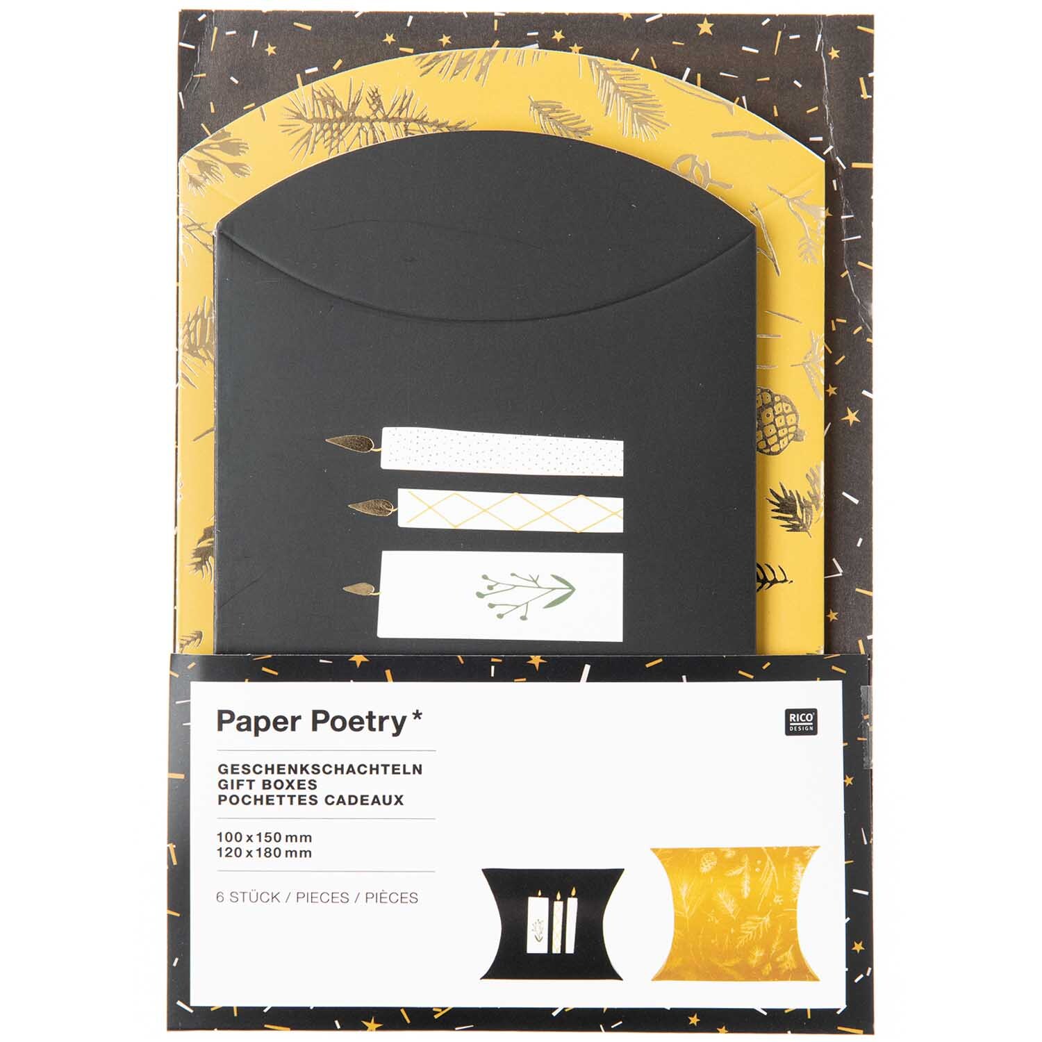 Paper Poetry Geschenkschachteln Nostalgic Christmas senf 6 Stück von Rico Design