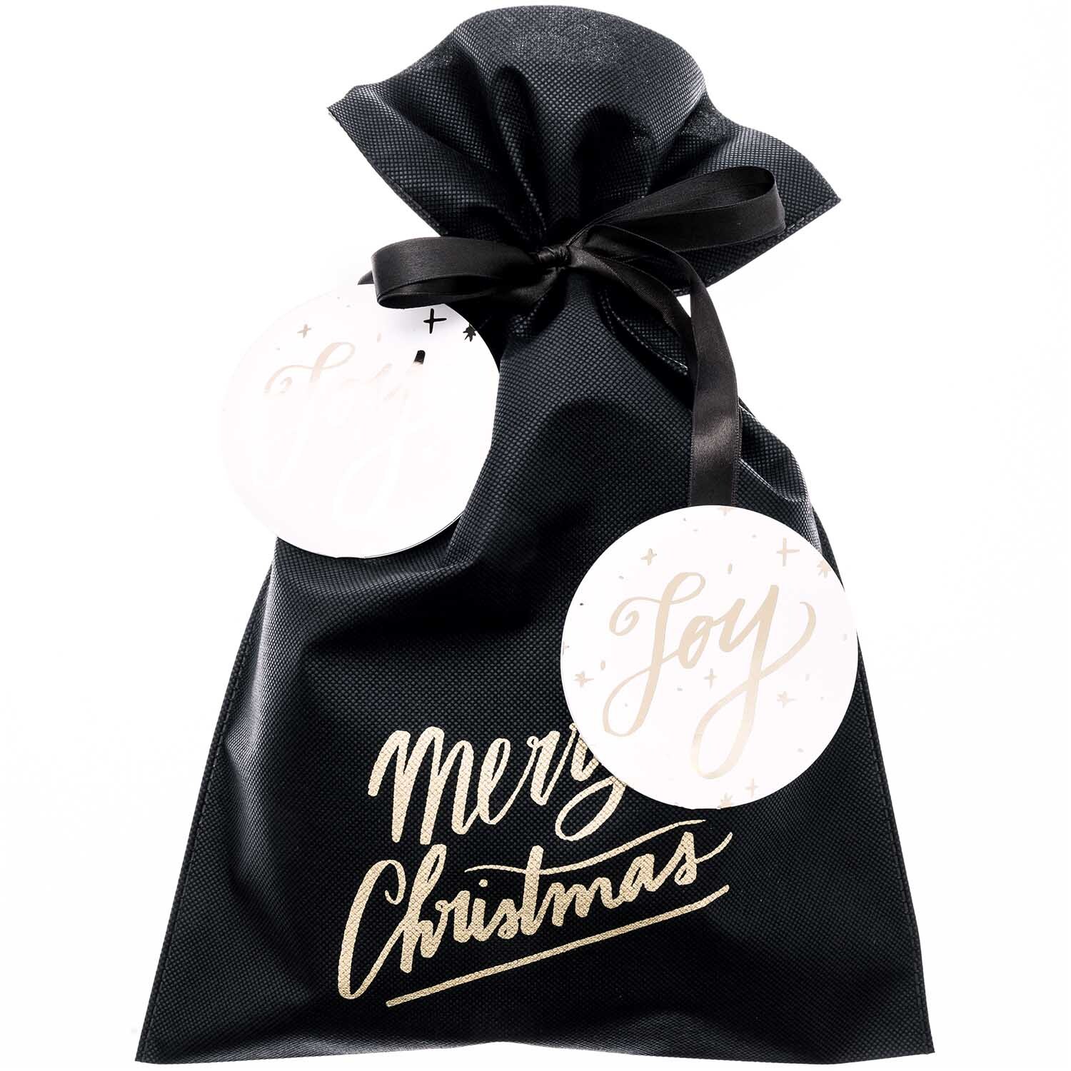 Paper Poetry Geschenktüte Merry Christmas schwarz 30x45cm von Rico Design