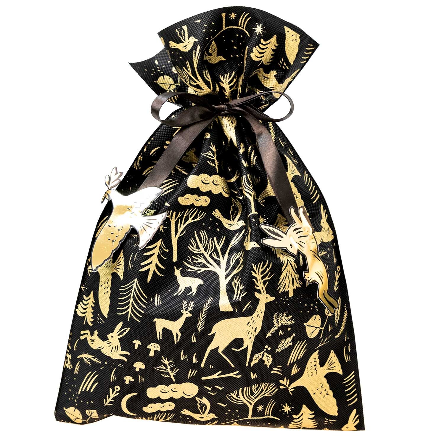 Paper Poetry Geschenktüte Nostalgic Christmas Wald schwarz 30x45cm von Rico Design