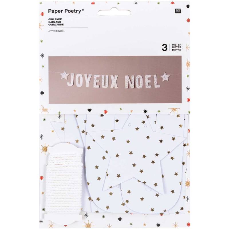 Paper Poetry Girlande Joyeux Noel 3m Hot Foil von Rico Design