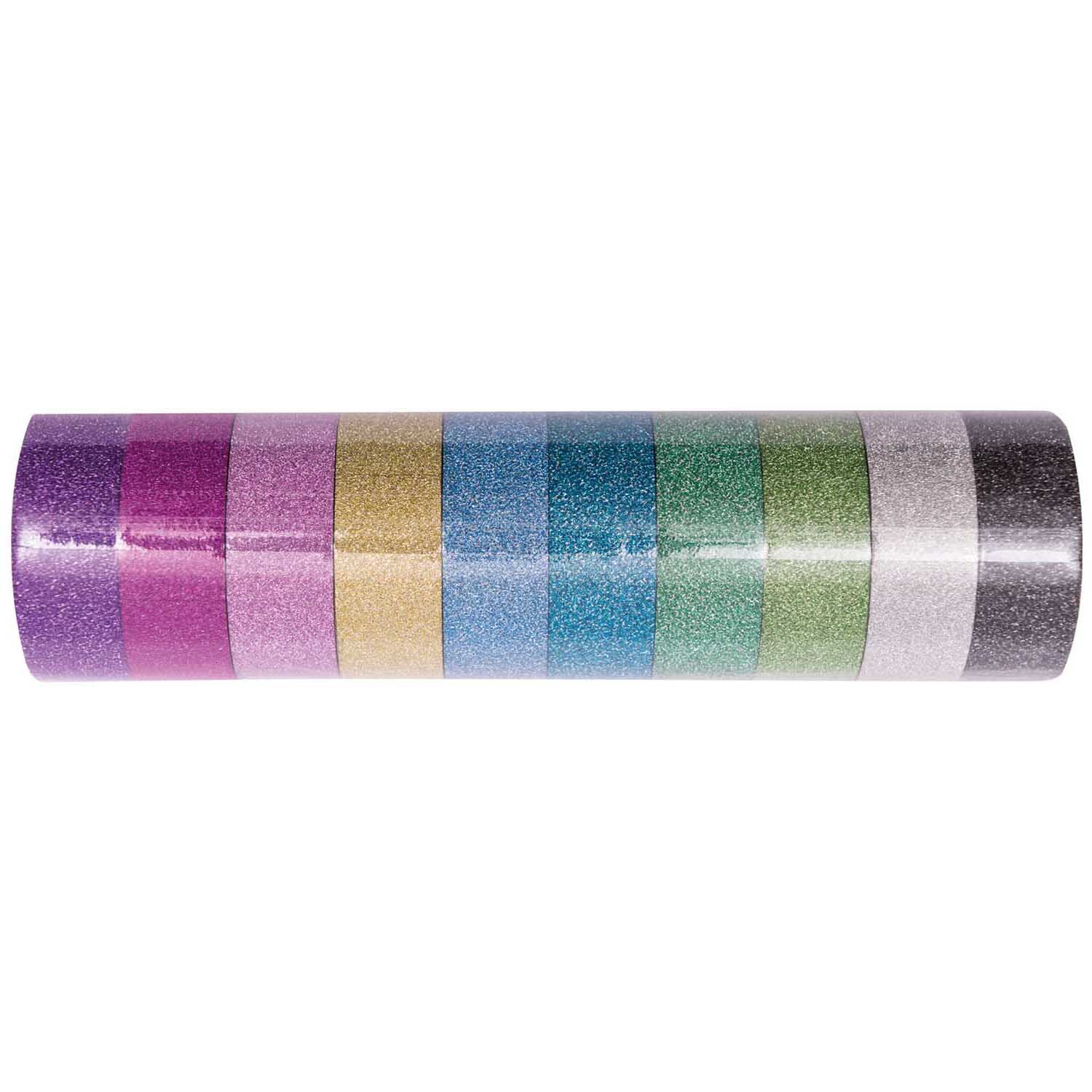 Paper Poetry Glitter Tape Set mehrfarbig 1,5cm 5m 10 Stück von Rico Design