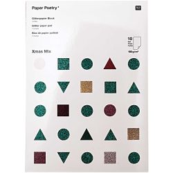 Paper Poetry Glitterpapierblock Nostalgic Mix DIN A4 10 Blatt von Rico Design