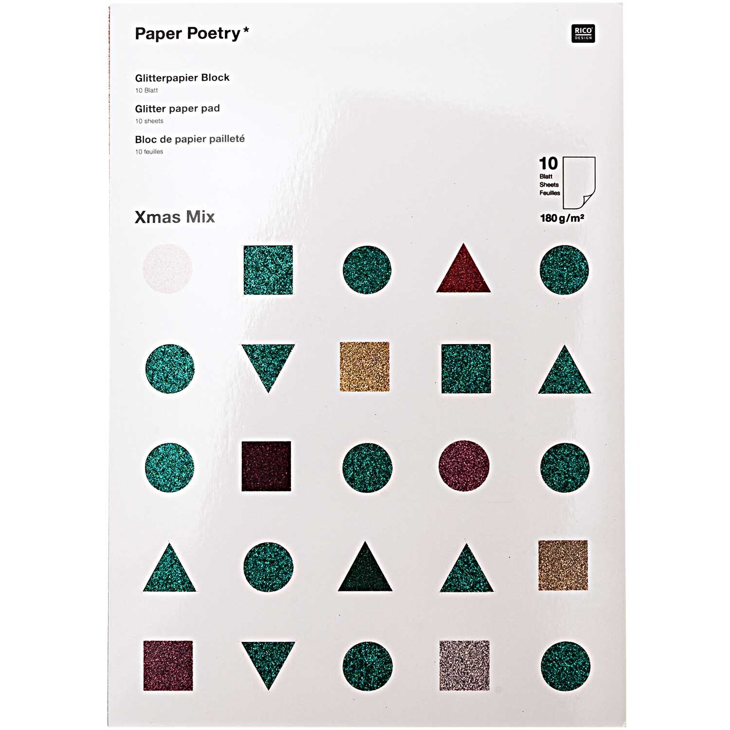 Paper Poetry Glitterpapierblock Nostalgic Mix DIN A4 10 Blatt Paper Poetry Glitterpapierblock Nostalgic Mix DIN A4 10 Blatt von Rico Design