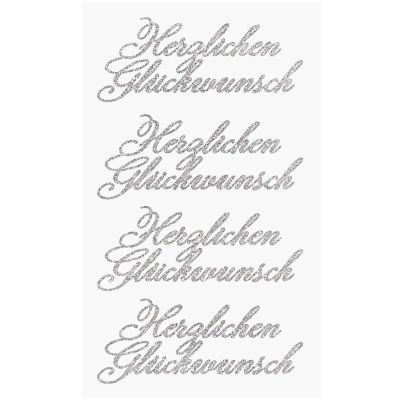 Paper Poetry Glittersticker Herzlichen Glückwunsch silber Paper Poetry Glittersticker Herzlichen Glückwunsch silber von Rico Design