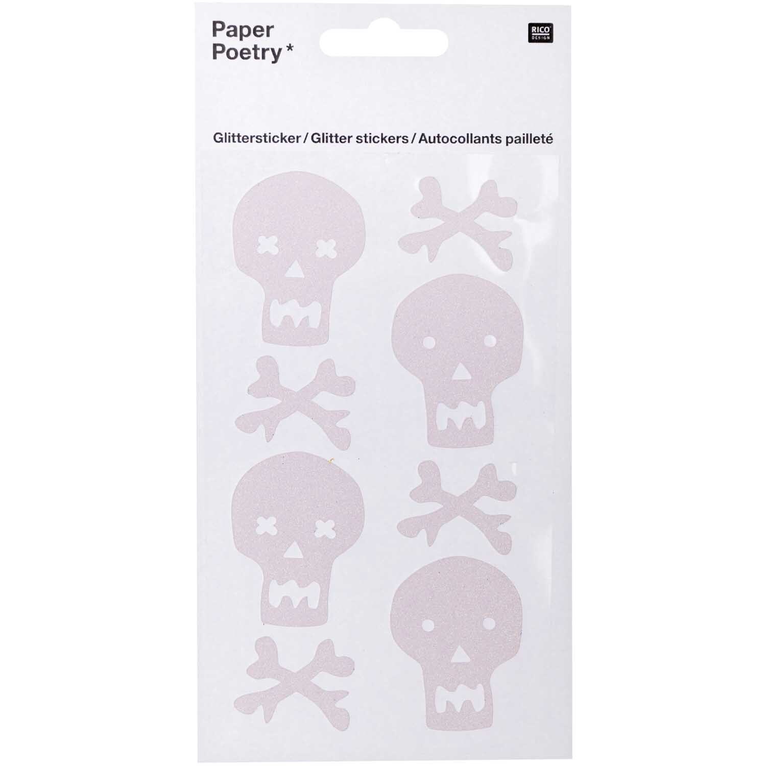 Paper Poetry Glittersticker Totenschädel Paper Poetry Glittersticker Totenschädel von Rico Design