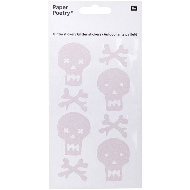 Paper Poetry Glittersticker Totenschädel von Rico Design