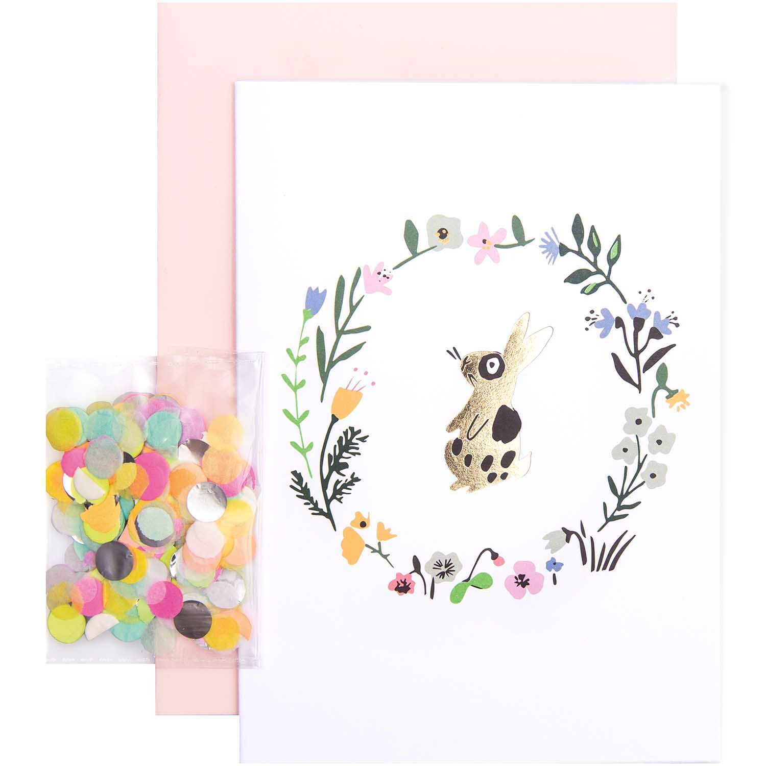 Rico Design Paper Poetry Grußkartenset Bunny Hop Blumenkranz mit Hase von Rico Design