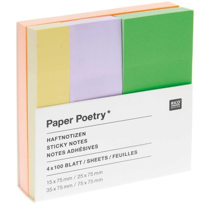Paper Poetry Haftnotizen neon 4x100 Blatt von Rico Design