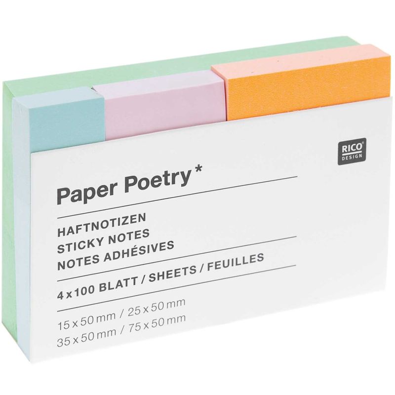 Paper Poetry Haftnotizen pastell 4x100 Blatt Paper Poetry Haftnotizen pastell 4x100 Blatt von Rico Design