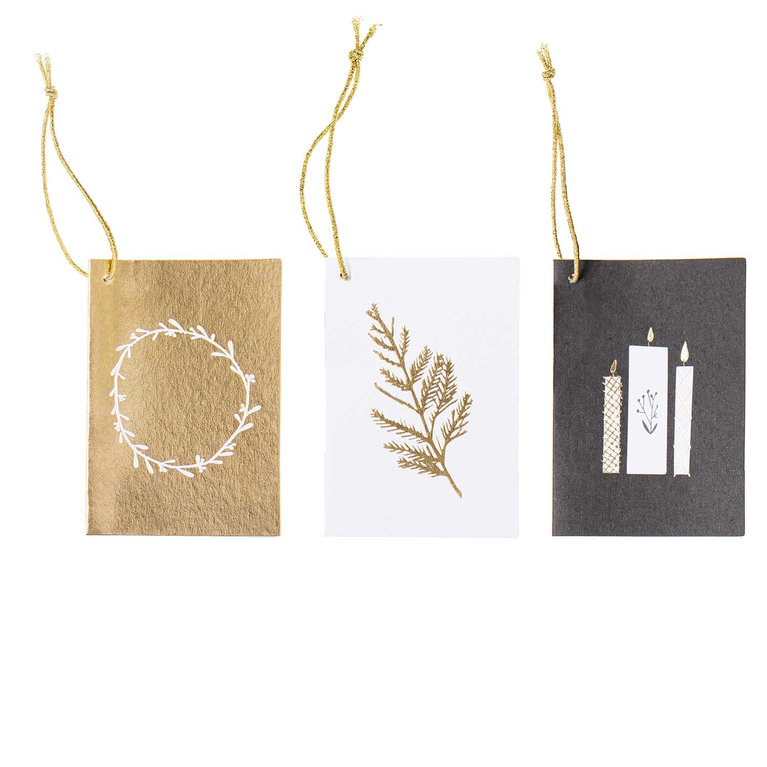 Paper Poetry Kärtchenanhänger Nostalgic Christmas schwarz-gold 6 Stück von Rico Design