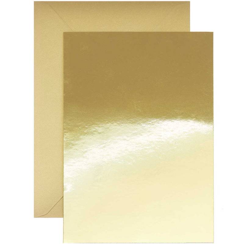 Paper Poetry Kartenset Spiegelkarton gold B6 20teilig von Rico Design