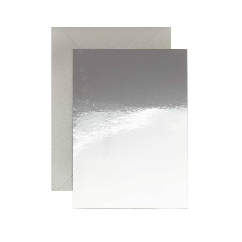 Paper Poetry Kartenset Spiegelkarton silber A7/C7 von Rico Design