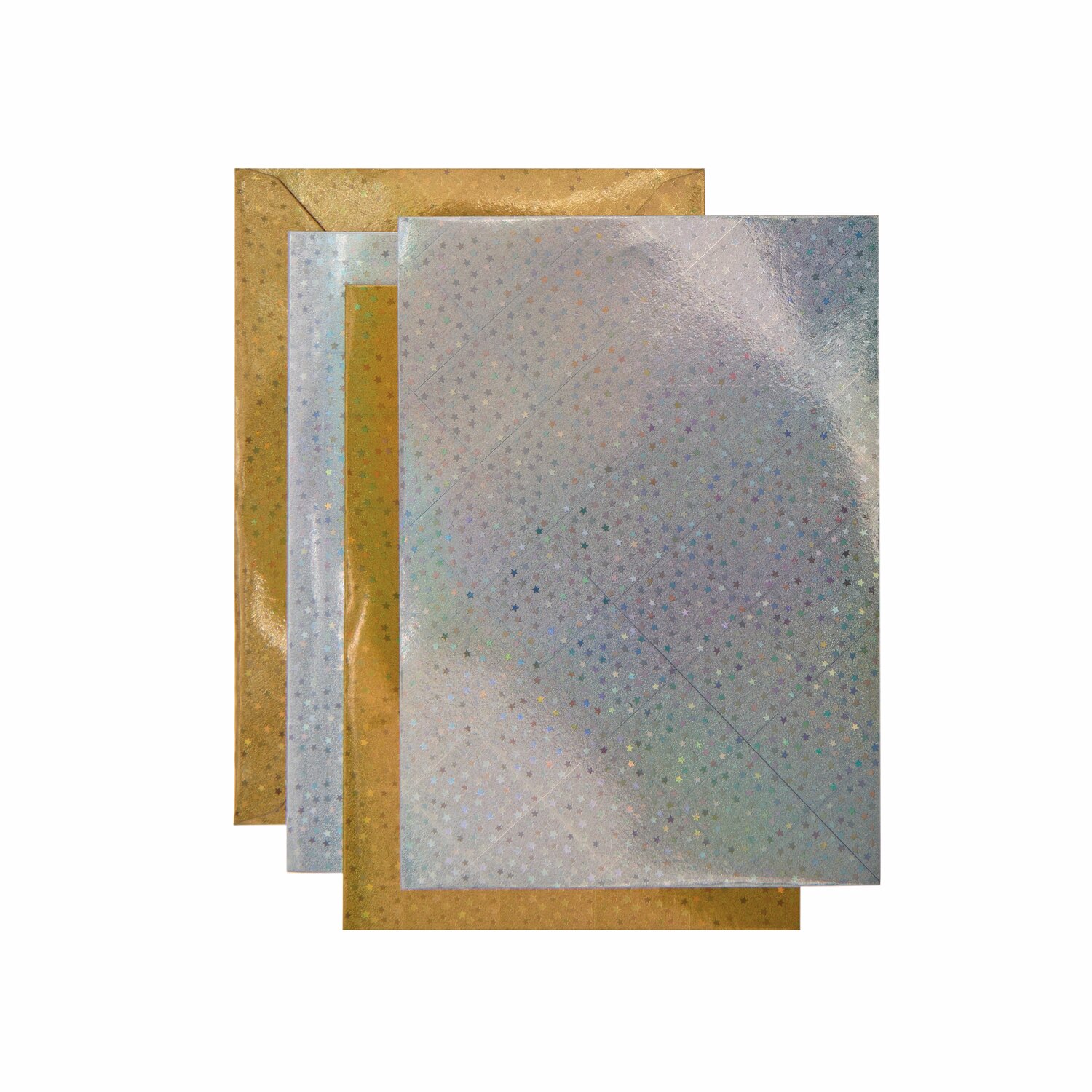 Paper Poetry Kartenset Sterne gold/silber A7/C7 von Rico Design