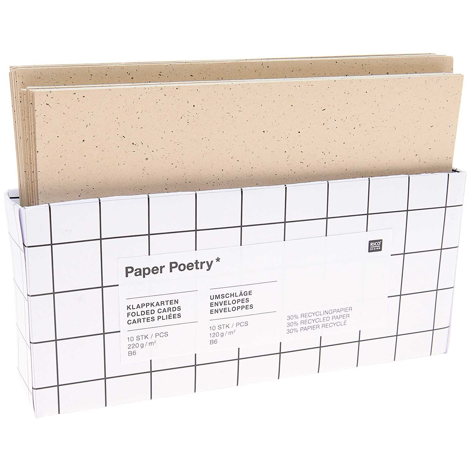 Rico Design Paper Poetry Kartenset cappuccino B6/B6 von Rico Design