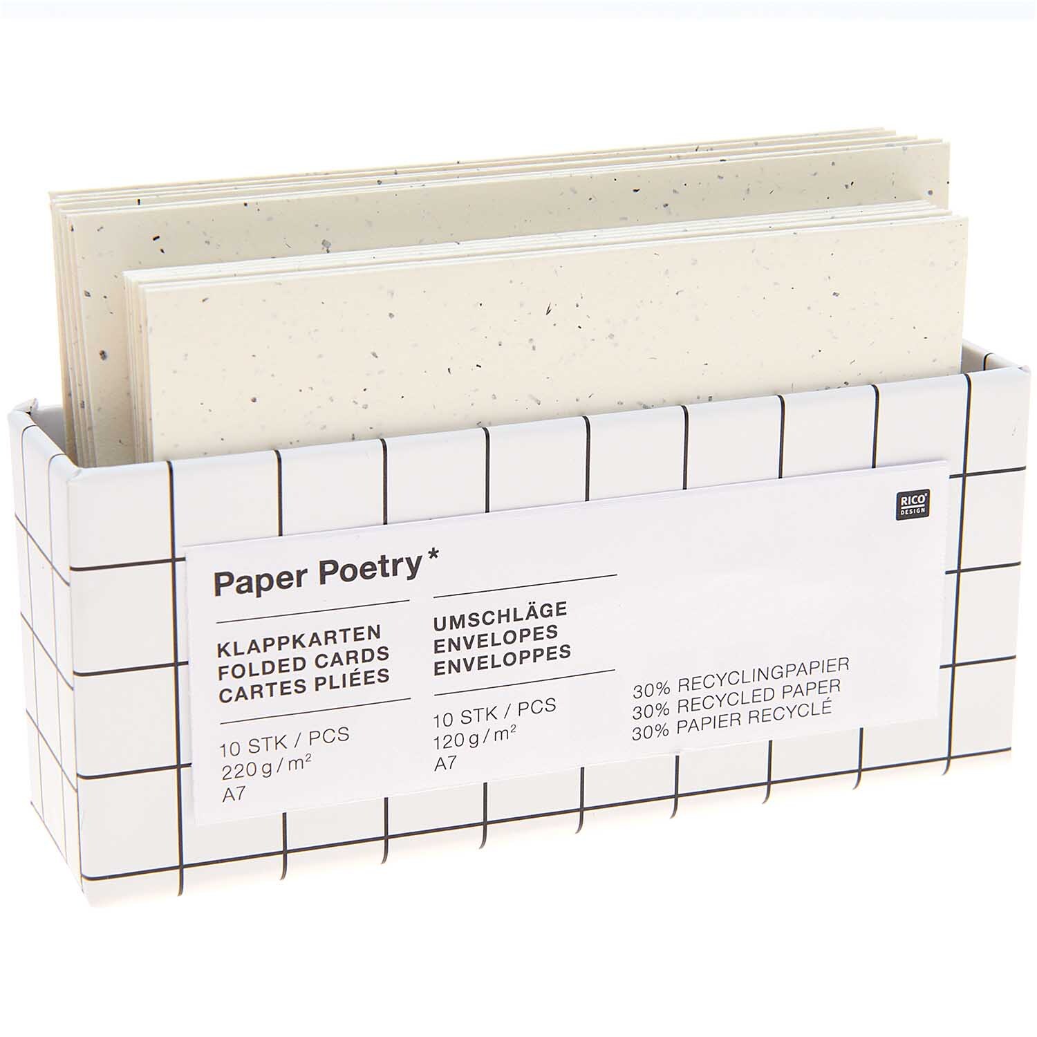 Paper Poetry Kartenset elfenbein C7/A7 von Rico Design