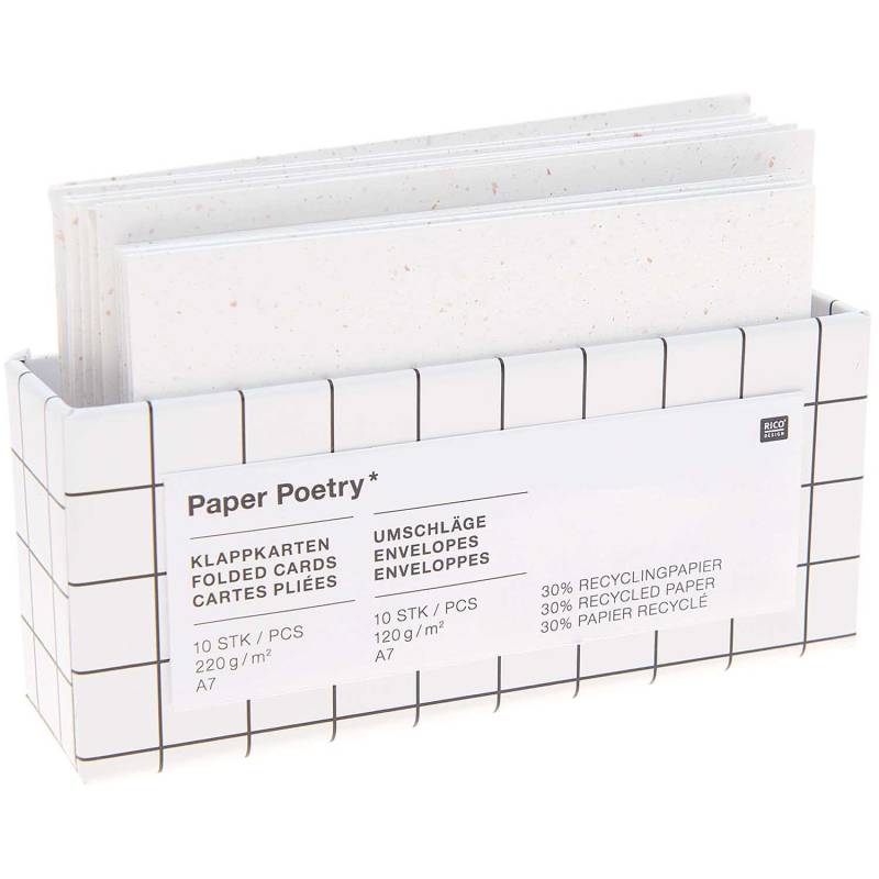 Paper Poetry Kartenset offwhite C7/A7 von Rico Design