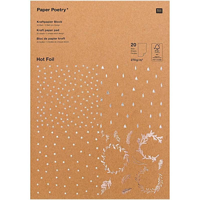 Paper Poetry Kraftpapier Block X-Mas 270g/m² 20 Blatt Hot Foil Paper Poetry Kraftpapier Block X-Mas 270g/m² 20 Blatt Hot Foil von Rico Design