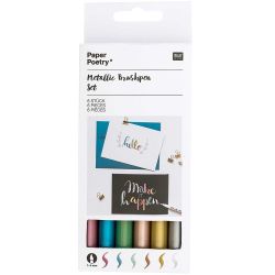 Paper Poetry Metallic Brushpens 6 Stück von Rico Design