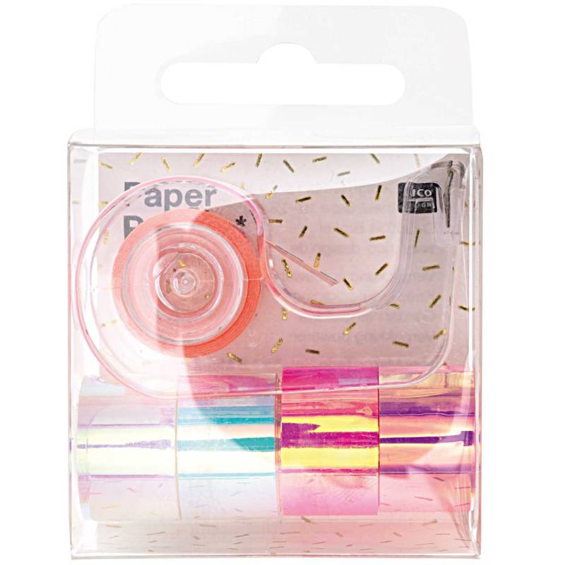 Rico Design Paper Poetry Mini-Mirror Rainbow Tape Set weiß-pink 12mm 1,8m von Rico Design